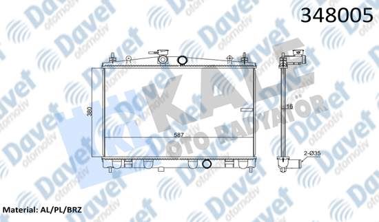 KALE 348005 Su Radyatoru Nissan Juke 1.6 10=> (Mt) (Brazing) (380x587x16)